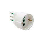 LINK ADATTATORE PRESA TEDESCA BIPOLARE SHUKO SPINA ITALIANA TRIPOLARE 10 A BIANCO