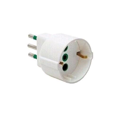 LINK ADATTATORE PRESA TEDESCA BIPOLARE SHUKO SPINA ITALIANA TRIPOLARE 10 A BIANCO