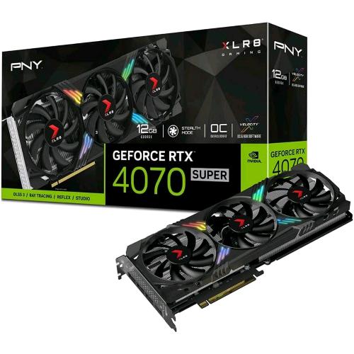 PNY GEFORCE RTX 4070 SUPER 12GB OC XLR8 ARGB VERTO TF NVIDIA GEFORCE RTX 4070 SUPER GDDR6X DLSS 3 TRIPLE FAN PCI Express x16 4.0 1 x HDMI 3 x DISPLAYPORT