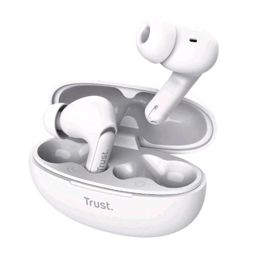 TRUST YAVI AURICOLARI TRUE WIRELESS STEREO (TWS) BLUETOOTH IN-EAR ENC CANCELLAZIONE DEL RUMORE MUSICA E CHIAMATE USB-C BIANCO