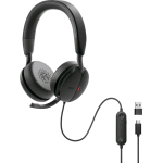 DELL WH5024 PRO WIRED ANC HEADSET CUFFIE CON MICROFONO CON CAVO ANC CANCELLAZIONE DEL RUMORE USB-C ED USB-A NERO