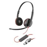HP POLY BLACKWIRE C3220 CUFFIE CON MICROFONO USB-C/A OVER EAR CON CANCELLAZIONE DEL RUMORE ATTIVA NERO