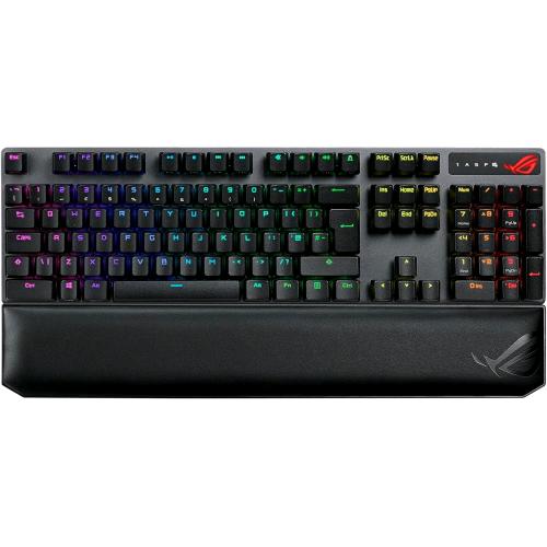 ASUS ROG STRIX SCOPE NX DELUXE TASTIERA GAMING MECCANICA WIRELESS RF 2.4 GHz + BLUETOOTH SWITCH ROG NX ROSSI TASTI IN ABS TASTO CTRL ALLARGATO MACRO TASTO STEALTH AURA SYNC POGGIAPOLSI LAYOUT ITALIANO NERO