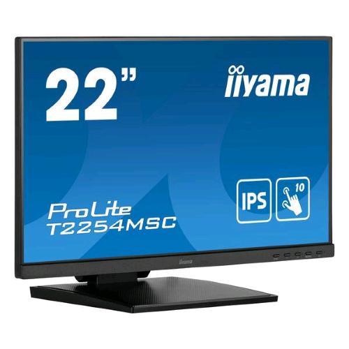 IIYAMA PROLITE T2254MSC-B1AG 21.5" TOUCH SCREEN FULL HD IPS 60Hz 250 CD/mq 1000:1 4ms ALTOPARLANTI HDMI DISPALYPORT NERO