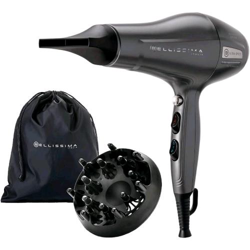 IMETEC 11859 BELLISSIMA PHON ASCIUGA CAPELLI 2200W 2 VELOCITA' 3 IMPOSTAZIONI DI CALORE CON IONIZZATORE E DIFFUSORE NERO