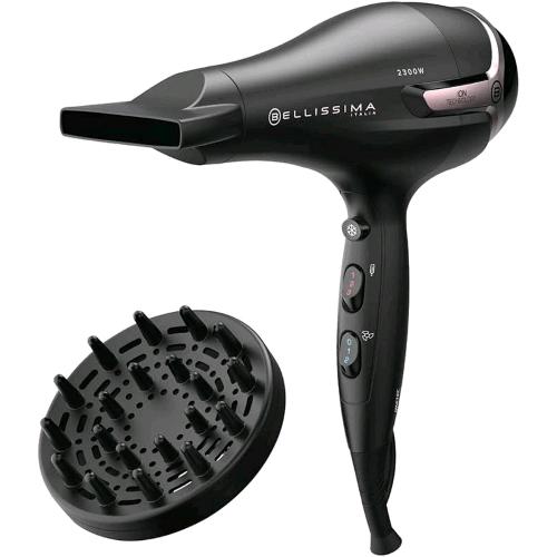 IMETEC K9 2500 BELLISSIMA PHON ASCIUGA CAPELLI 2300W 2 VELOCITA' 3 IMPOSTAZIONI DI CALORE CON IONIZZATORE E DIFFUSORE NERO 