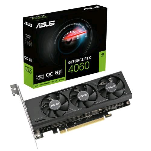 ASUS RTX4060-O8G-LP-BRK NVIDIA GEFORCE RTX 4060 8 GB GDDR6 TRIPLE FAN PCI Express 4.0 2 x HDMI 2 x DISPLAYPORT