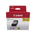 CANON CLI-581 BK/C/M/Y MULTI PACK CONFEZIONE DA 4 CARTUCCE NERO, GIALLO, CIANO, MAGENTA 5.6 ML PER PIXMA TS6251, TS6350, TS6351, TS705, TS8252, TS8350, TS8351, TS8352, TS9550, TS9551