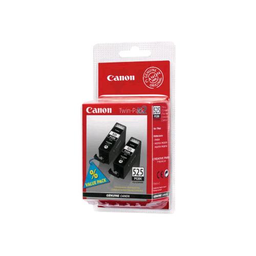 CANON PGI-525 BK TWIN PACK 2 Pz. INK NERO 19 ML per PIXMA iP4950, iX6550, MG5250, MG5350, MG6150, MG6250, MG8150, MG8250, MX715, MX885, MX895