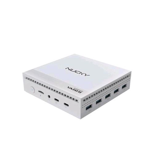 YASHI NUCKY NY290 MINI PC INTEL QUAD CORE N100 RAM 8GB SSD 256GB FANLESS HDMI WIN 11 PROF BIANCO