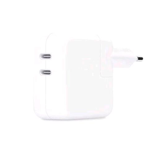 APPLE POWER ADAPTER CARICA BATTERIE DA RETE DUAL PORT 2 x USB-C 35 W BIANCO