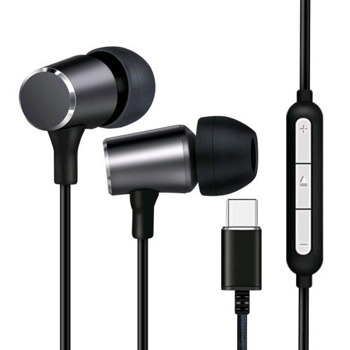 LINK AURICOLARI CON MICROFONO USB-C CON CONTROLLO VOLUME NERO
