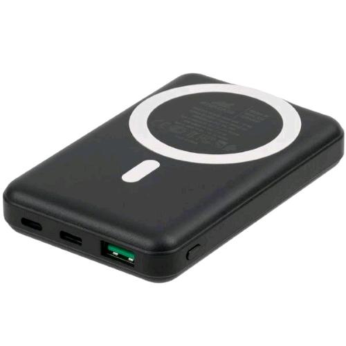 RIVACASE POWER BANK 10000mAh MAGSAFE QI WIRELESS 15W CAVO USB-A USB- MASCHIO MASCHIO INCLUSO NERO