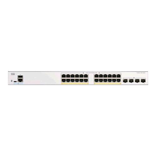 CISCO CATALYST 1200-24P-4X SEITCH GESTITO L3 - 24 x 10/100/1000 (PoE+) + 4 x 10Gb Ethernet SFP+ PoE+ (195 W) MONTABILE SU RACK BIANCO