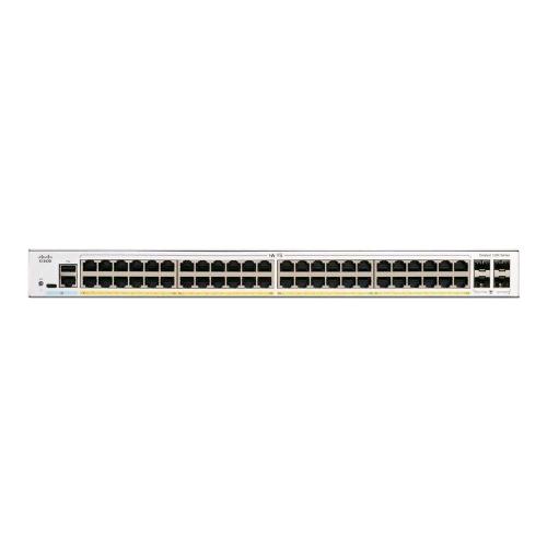 CISCO CATALYST 1200-48P-4G SWITCH GESTITO L3 - 48 x 10/100/1000 (PoE+) + 4 x Gigabit SFP - PoE+ (375 W) MONTABILE SU RACK BIANCO