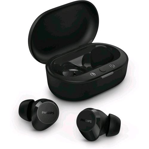 PHILIPS TAT1209BK CUFFIE AURICOLARI BLUETOOTH TRUE WIRELESS AURICOLARI PICCOLI AUDIO NATURALE CON BASSI DINAMICI CANCELLAZIONE DEL RUMORE CHIAMATE CHIARE NITIDE ALLOGGIAMENTO DI RICARICA TASCABILE NERO