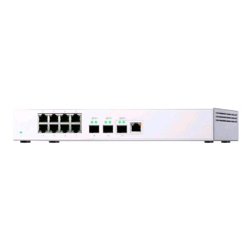 QNAP QSW-308-1C SWITCH NON GESTITO 8 x 10/100/1000 + 2 x 10 Gigabit SFP+ + 1 x SFP+ 10 Gigabit combo DESKTOP BIANCO