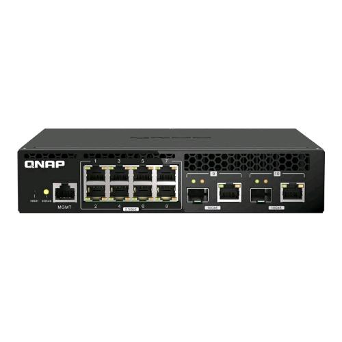 QNAP QSW-M2108R-2C SWITCH GESTITO L2 - 8 x 2.5GBase-T + 2 x combo 10 Gigabit SFP+/RJ-45 PoE DESKTOP MONTABILE SU RACK NERO