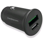 MEDIACOM MD-A170 CARICABATTERIA DA AUTO FAST CHARGER 27 W 1 x USB-A 1 x USB-C NERO
