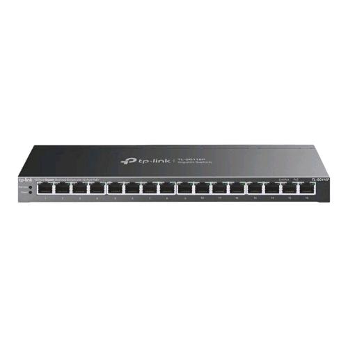 TP-LINK TL-SG116P V1 SWITCH NON GESTITO - 16 x 10/100/1000 (PoE+) - PoE+ (120 W) DESKTOP NERO