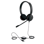 JABRA EVOLVE 20 UC STEREO CUFFIE CON MICROFONO OVER EAR USB CANCELLAZIONE DEL RUMORE COMANDI SU FILO NERO