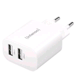 INTENSO POWER ADAPTER CARICABATTERIE DA RETE 2 x USB-A - 24 W 2 x 12 W BIANCO