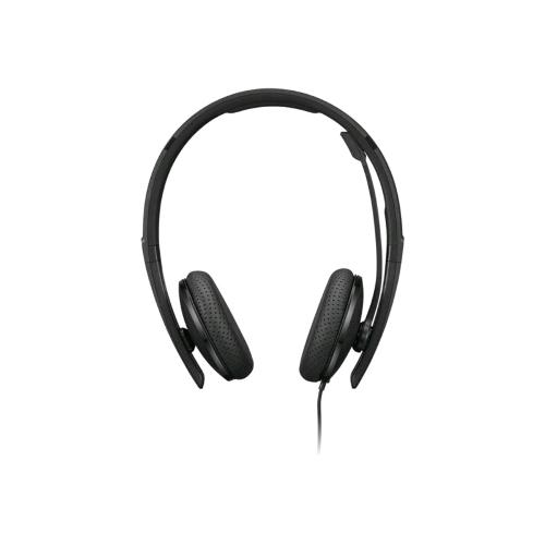 LENOVO CUFFIE VOIP STEREO CON MICROFONO CABLATE USB-C CON ADATTATORE AD USB-A CERTIFICATE ZOOM NERO