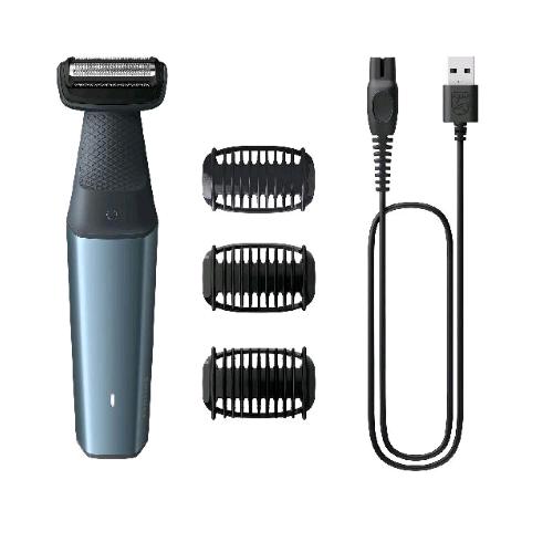 PHILIPS BG3027/05 BODYGROOM RIFINITORE CORPO E INGUINE WET E DRY TECNOLOGIA 2 D NERO BLU