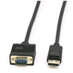 EQUIP CAVO ADATTATORE DA DISPLAYPORT A VGA MASCHIO-MASCHIO SUPPORTA RISOLUZIONE VIDEO FINO A 1920 x 1200 2 MT NERO