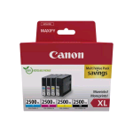 CANON PGI-2500XL BK/C/M/Y MULTIPACK CONFEZIONE DA 4 CARTUCCE XL INK NERO GIALLO CIANO MAGENTA PER MAXIFY iB4050, iB4150, MB5150, MB5155, MB5350, MB5450