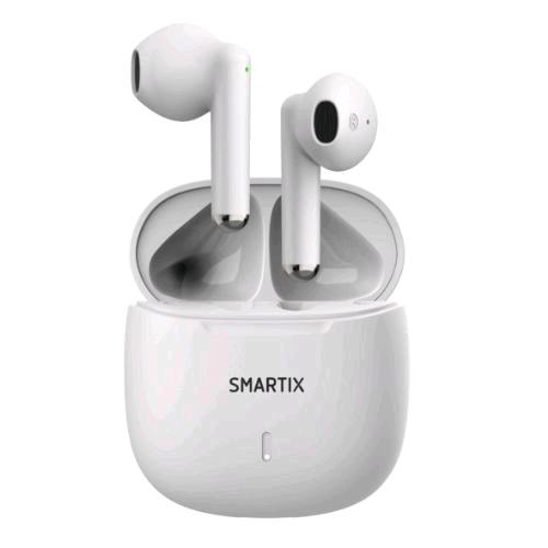ATLANTIS SMARTIX SM60-FI9-W AURICOLARI TWS TRUE WIRELESS STEREO BLUETOOTH 5.3 BASSA LATENZA CUSTODIA CON FUNZIONE DI RICARICA INCLUDE BATTERY BANK DA 300mAh BIANCO