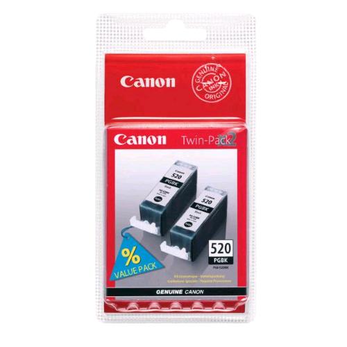 CANON PGI-520BK TWIN PACK CONFEZIONE 2 INK NERO 19 ML PER PIXMA iP100, iP110, TR150