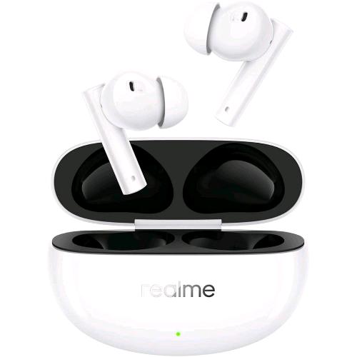 REALME AIR 5 EAR BUDS CUFFIE AURICOLARI BLUETOOTH 5.3 CANCELLAZIONE ATTIVA DEL RUMORE FINO A 50 dB 2.0 - MEGA DRIVER TITANIZZATO DA 12,4mm 6 MICROFONI CUSTODIA DI RICARICA IPX5 BIANCO