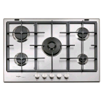 WHIRLPOOL GMR7522/IXL PIANO COTTURA A GAS 5 FUOCHI 75CM PIANO IN ACCIAIO IXELIUM 