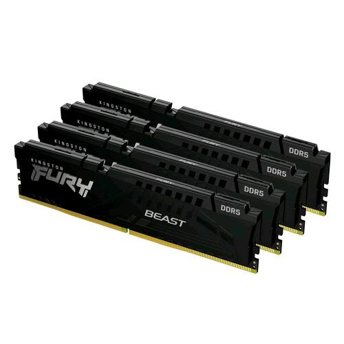 KINGSTON FURY BEAST BLACK XMP KIT MEMORIA RAM 4x32GB TOT 128GB 5.200MHz TIPOLOGIA DIMM TECNOLOGIA DDR5 CAS 40