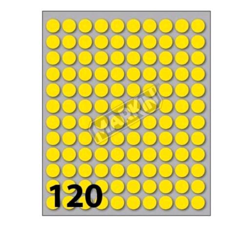 MARKIN ETICHETTE ADESIVE ROTONDE DIAMETRO 10 mm GIALLO CONF 1200 Pz. 