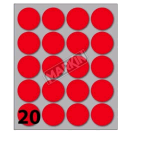 MARKIN ETICHETTE ADESIVE ROTONDE DIAMETRO 27 mm ROSSO CONF 200 Pz. 
