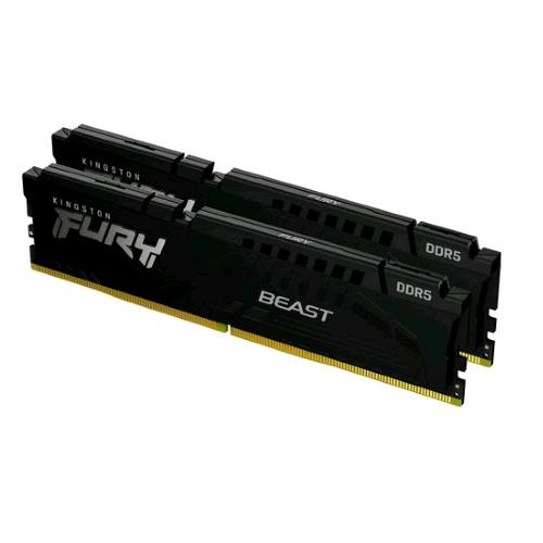 KINGSTON FURY BEAST KIT MEMORIA RAM 2x16GB TOT 32GB 6.000MHz TIPOLOGIA DIMM TECNOLOGIA DDR5 CAS 30 BLACK