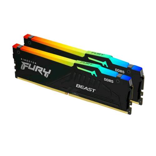 KINGSTON FURY BEAST RGB XMP KIT MEMORIA RAM 2x16GB TOT 32GB 6.000MHz TIPOLOGIA DIMM TECNOLOGIA DDR5 CAS 30 BLACK