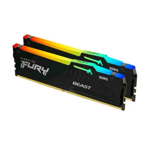 KINGSTON FURY BEAST RGB EXPO KIT MEMORIA RAM 2x16GB TOT 32GB 6.000MHz TIPOLOGIA DIMM TECNOLOGIA DDR5 CAS 30 BLACK
