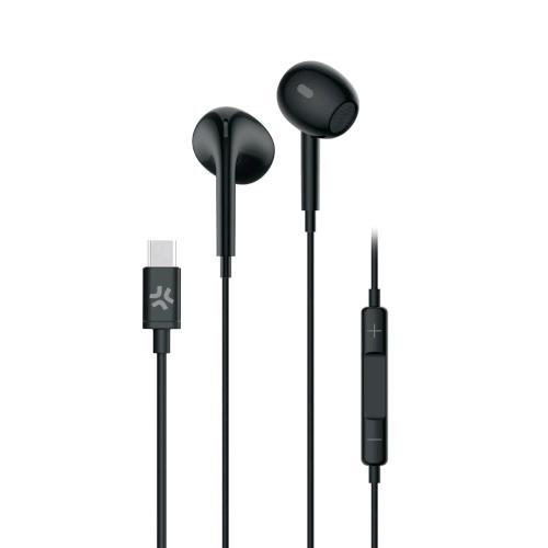 CELLY STEREO WIRED EARPHONES CUFFIE AURICOLARI USB-C CON MICROFONO A FILO CONTROLLO CHIAMATE E VOLUME/MUSICA NERO