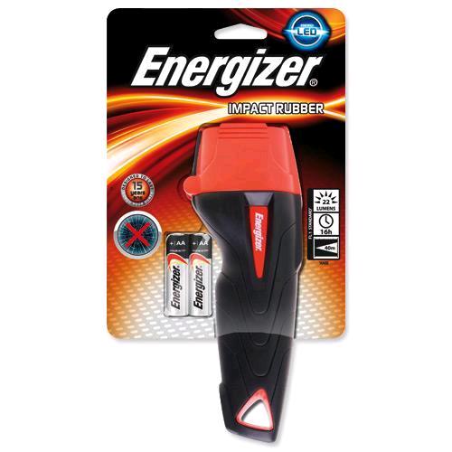 ENERGIZER IMPACT RUBBER TORCIA LED 60 LUMENS 2 BATTERIE AA INCLUSE