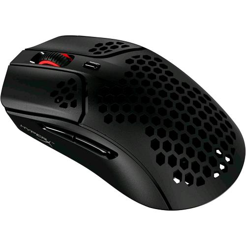 HYPERX PULSEFIRE HASTE MOUSE GAMING WIRELESS 2.4GHz LEGGERO SOLO 61 GRAMMI 6 PULSANTI STRUTTURA A NIDO D'APE ROSSO/NERO
