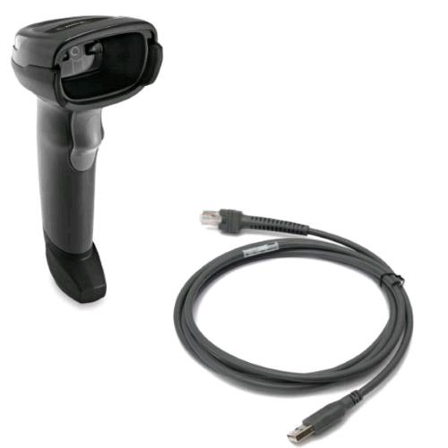 ZEBRA DS4608-SR LETTORE DI CODICI A BARRE PORTATILE 1D/2D LED USB KIT SCANNER + CAVO USB NERO