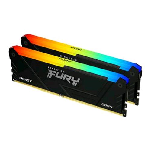 KINGSTON FURY BEAST RGB KIT MEMORIA RAM 2x32GB TOT 64GB 3.200MHz TIPOLOGIA DIMM TECNOLOGIA DDR4 CAS 16 BLACK
