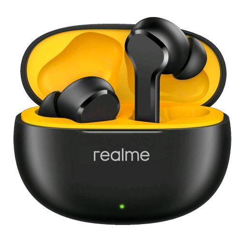 REALME T110 EAR BUDS AURICOLARI WIRELESS BLUETOOTH 5.4 IPX5 DYNAMIC BASS CANCELLAZIONE DEL RUMORE CONNETTORE USB-C CUSTODIA DI RICARICA BLACK