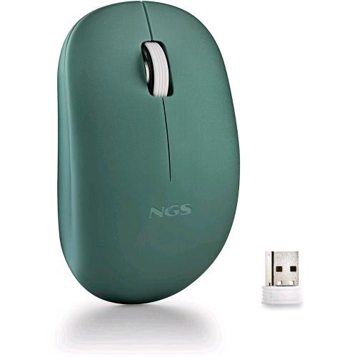 NGS FOG PRO MOUSE OTTICO WIRELESS 2.4GHz INTERFACCIA NANO USB 2 PULSANTI SILENZIOSI E ROTELLA DI SCORRIMENTO PLUG AND PLAY AMBIDESTRO 1000 DPI VERDE
