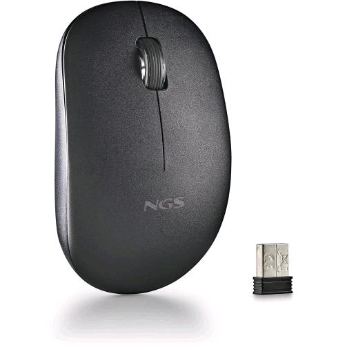 NGS FOG PRO MOUSE OTTICO WIRELESS 2.4GHz INTERFACCIA NANO USB 2 PULSANTI SILENZIOSI E ROTELLA DI SCORRIMENTO PLUG AND PLAY AMBIDESTRO 1000 DPI NERO