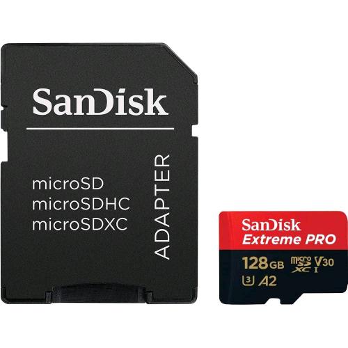 SANDISK EXTREME PRO microSDXC 128GB V30 UHS-I U3 CLASS10 CON ADATTATORE DA microSDXC A SD