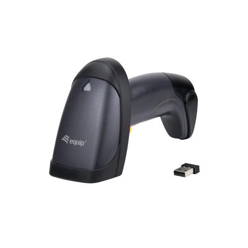 EQUIP 351023 LETTORE CODICI A BARRE 1D LASER SCANNER WIRELESS 2.4GHz COMPLETO CON STAND NERO